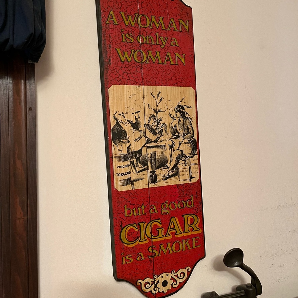 Vintage Red Cigar Wall Art Sign - Decorative Home Wall Decor